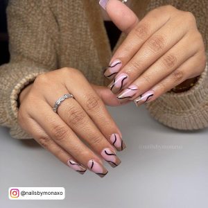 French Tip Nail Designs Brown