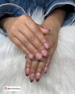 French Tip Nails Fall Colors