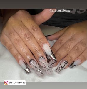 French Tip Nails Square Long