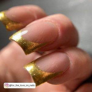 French Tip Nails With Gold