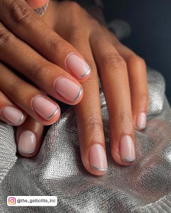 French Tip Nails With Silver
