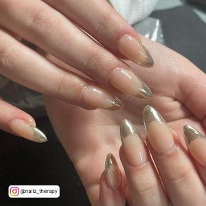 French Tip Nails With White Chrome