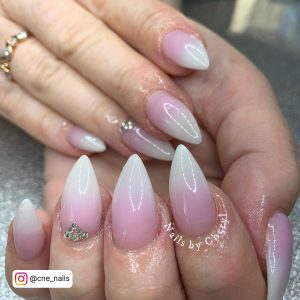 French Tip Ombre Stiletto Nails