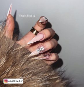 French Tip Ombre Stiletto Nails