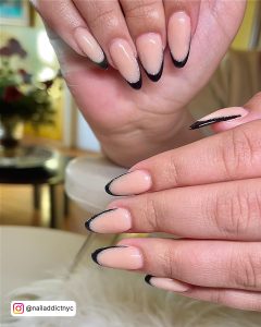 French Tip On Almond Nails
