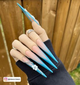 French Tips On Stiletto Nails