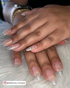 French With Silver Nails