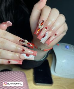 Glitter French Tip Nails