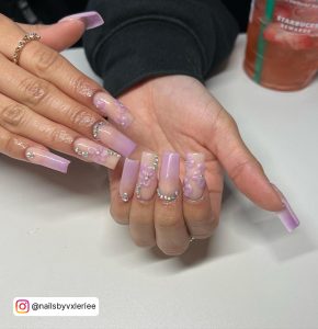 Glitter Light Purple Nails