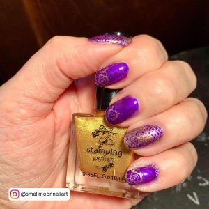 Gold And Purple Nail Designs