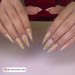 Gold And Silver Chrome Nails