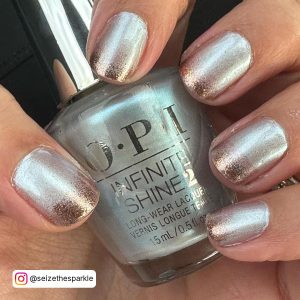 Gold And Silver Glitter Nails