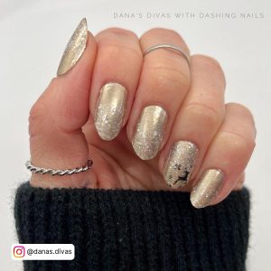 Gold And Silver Ombre Nails