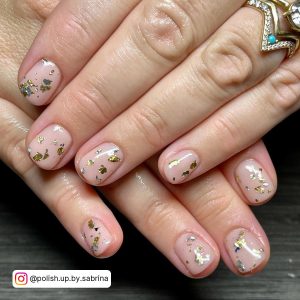 Gold And Silver Sparkle Nails