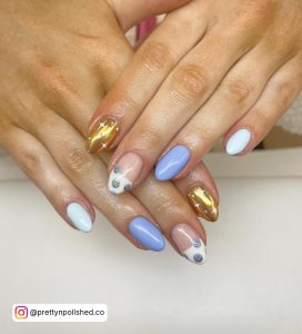 Gold Chrome Acrylic Nails