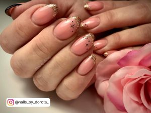 Gold Chrome French Nails