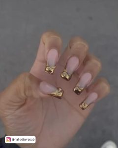 Gold Chrome Ombre Nails