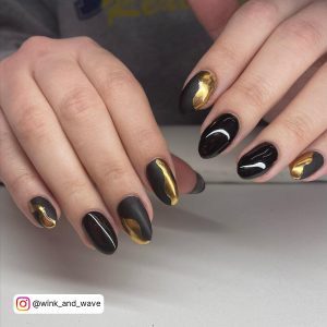Gold Chrome Stiletto Nails