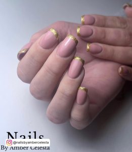 Gold French Nail Designs