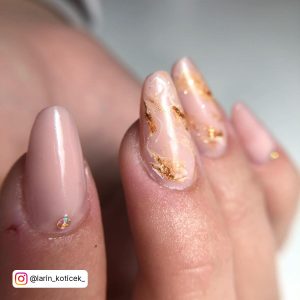 Gold Leaf Marble Nails