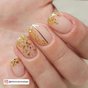 Gold Nude Nails