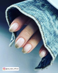 Gold Ombre Glitter Nails