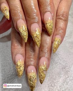 Gold Sparkle Ombre Nails