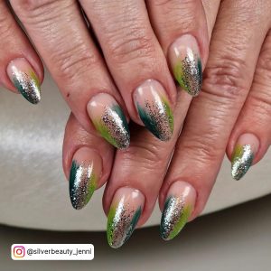 Green And Black Ombre Nails