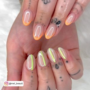Green And Orange Nails Fall