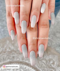 Grey And Purple Ombre Nails