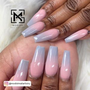 Grey And Silver Ombre Nails