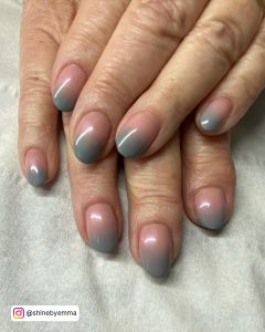 Grey And White Ombre Acrylic Nails
