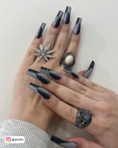 Grey And Yellow Ombre Nails