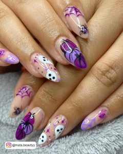 Halloween Nail Art Purple