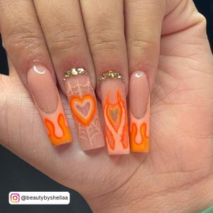Halloween Nails Orange