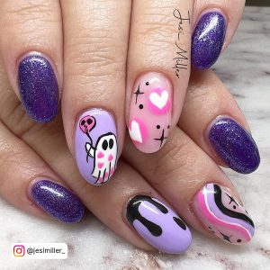 Halloween Nails Purple