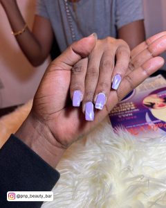 Lavender Coffin Nails With Butterflies
