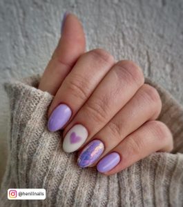 Lavender Light Purple Nails With Design