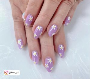 Lavender Purple Glitter Nails
