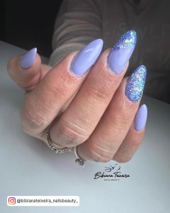 Lavender Purple Nails With Beach Theme