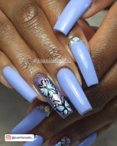 Light Blue And Purple Nails