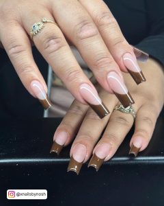 Light Brown French Tip Nails
