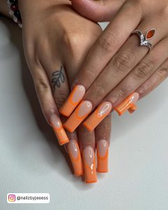 Light Orange Acrylic Nails