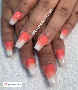 Light Orange French Nails