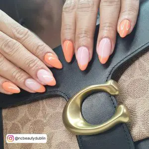 Light Orange French Tip Nails