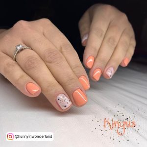 Light Orange Nails Short