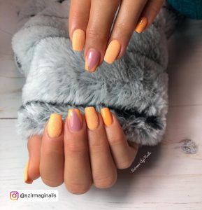 Light Pastel Orange Nails