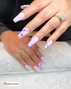 Light Purple Butterfly Nails