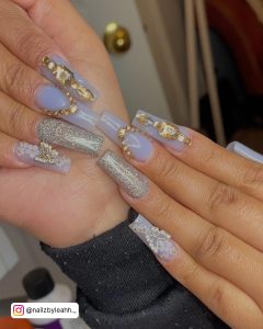 Light Purple French Tip Nails
