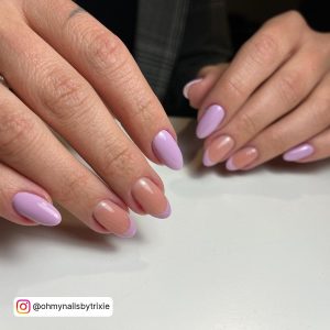 Light Purple Glitter Nails